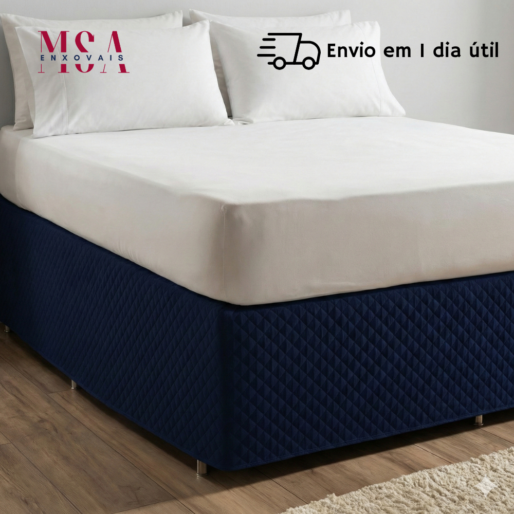 Saia Para Cama Casal Protetor Para Box Matelado Ultrassônico Com Elástico Microfibra 100% Poliéster em Oferta na Shopee