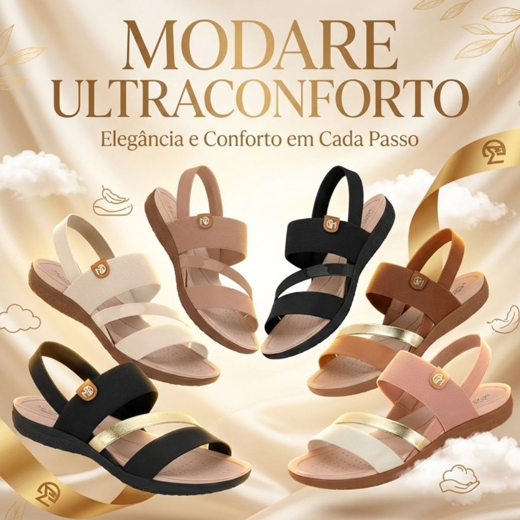 Sandália Rasteirinha Modare Feminina Casual Modare Ortopédica Original em Oferta na Shopee