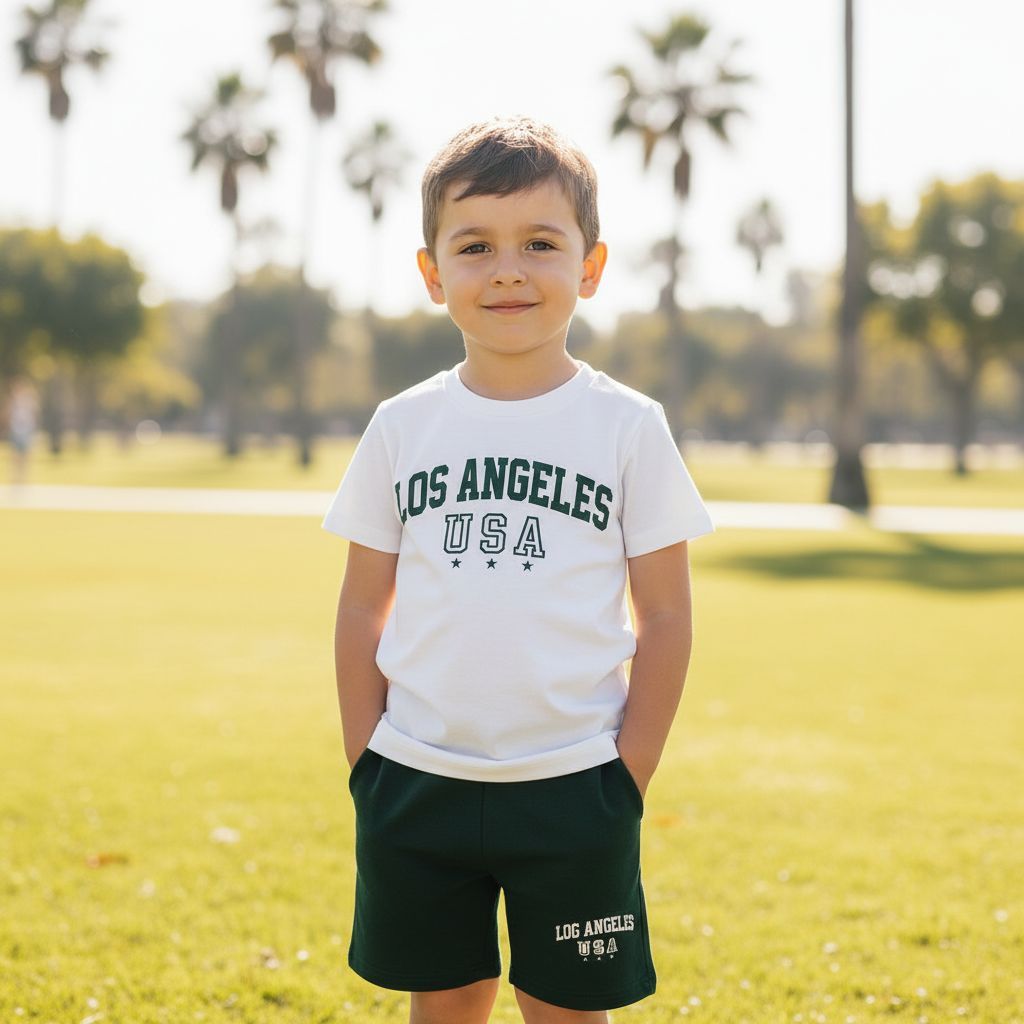 Conjunto de Verão Menino 2 Peças Short e Camisa Infantil Juvenil 2 a 14 anos Estampado