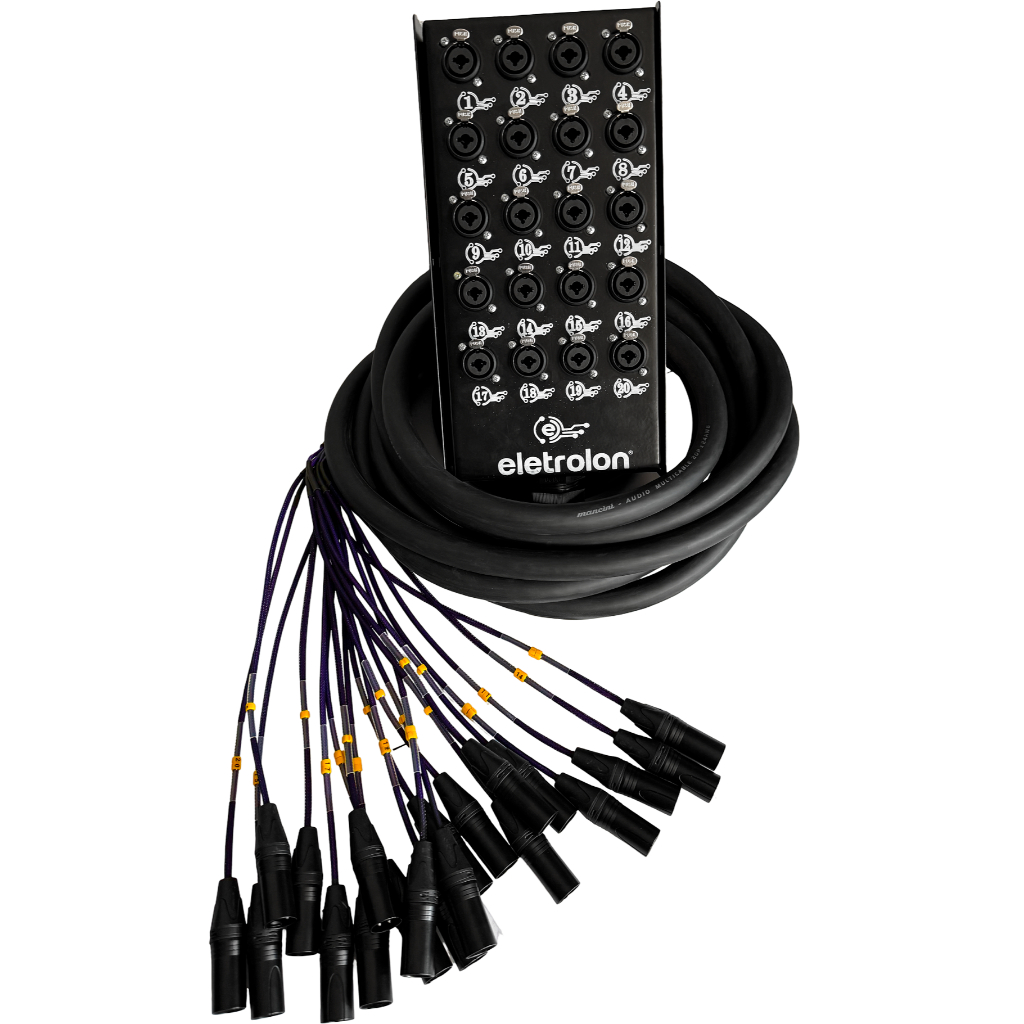 Medusa 20 Vias Multicabos Conector Combo Para Equipamento De Som Bateria Eventos Estudios Audio Profissional Eletrolon
