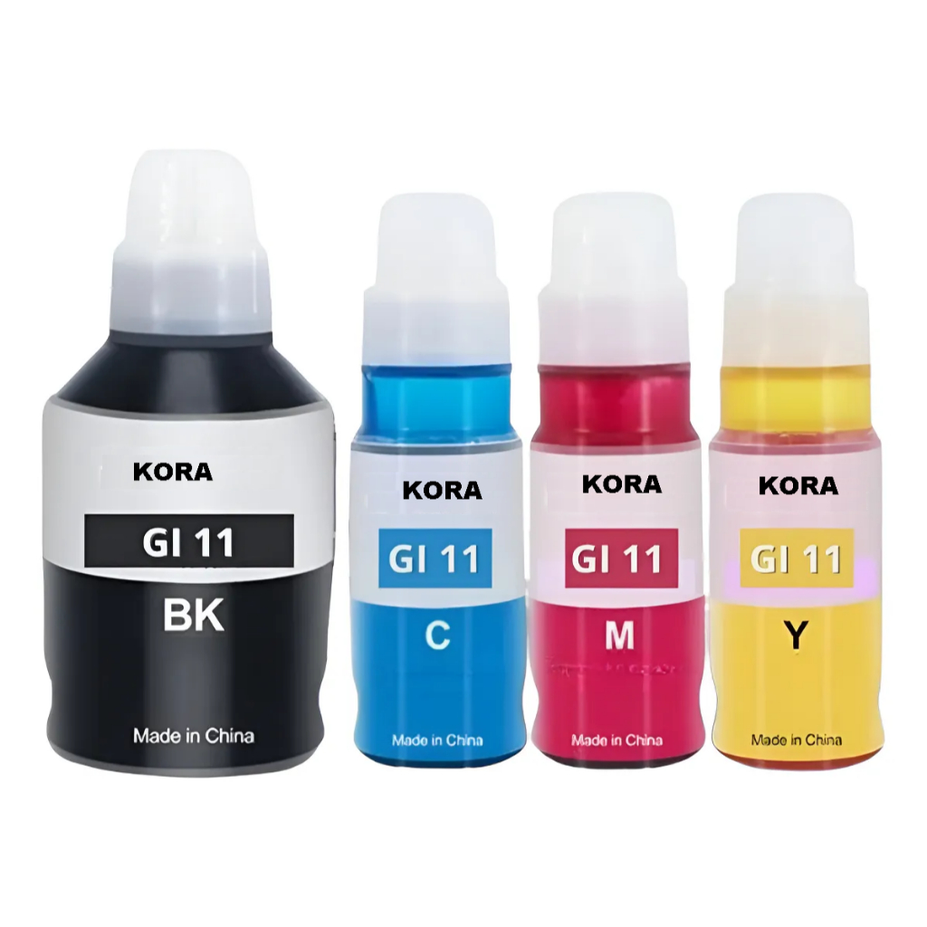 4x Refil Tinta Compativel Gi11 para G3160 G2160 G3170 Corante BKYCM Gi-11 em Oferta na Shopee