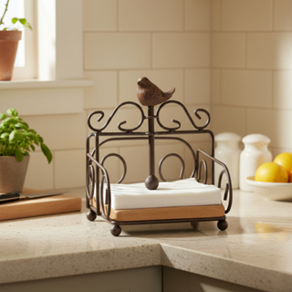 Porta Guardanapo Elevador Pequeno Ferro Madeira Passarinho Decorativo Mesa Posta Só Art's em Oferta na Shopee