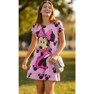 Vestido Adulto ou Infantil - Minnie Rosa em Oferta na Shopee