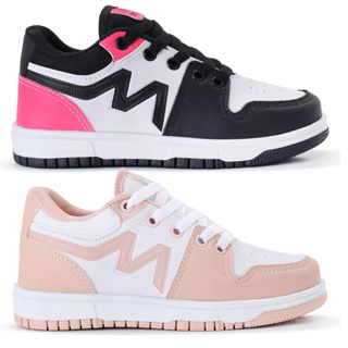 Kit 2 Pares Tênis Infantil Feminino Casual Nippos Cano Baixo High Escolar em Oferta na Shopee