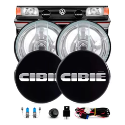Kit Farol Milha Auxiliar Redondo Fusca Brasilia Capa Cibie
