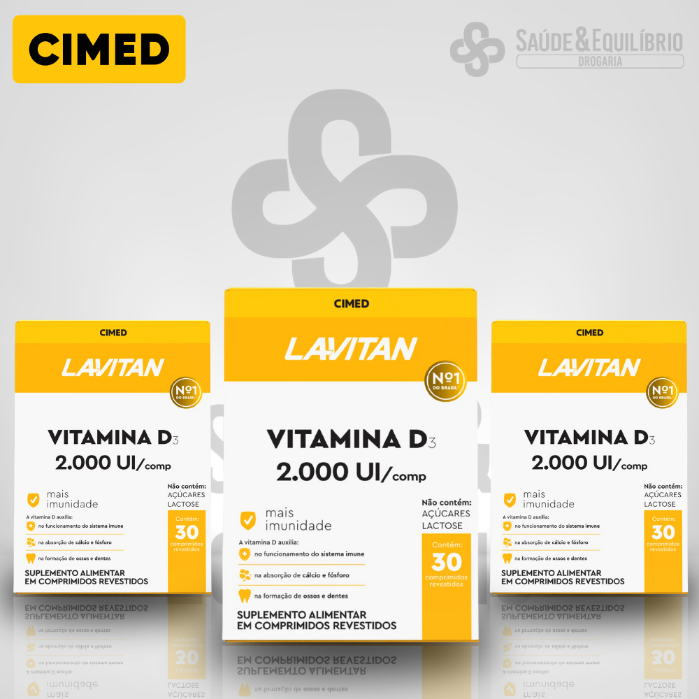 Vitamina D3 Lavitan 2.000 UI – Imunidade – Ossos e Dentes – Sem Açúcar e Lactose
