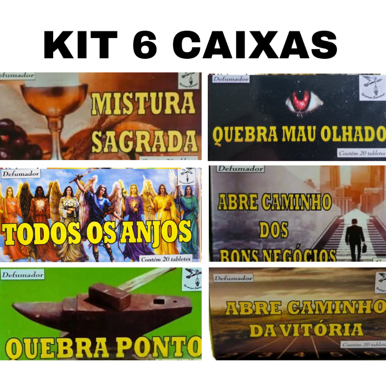 Kit com 06 caixas de Defumador_Incenso - Natureza Espiritual. São 120 tabletes para você usar.