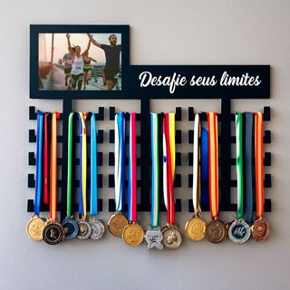 Porta Medalhas Desafie Seus Limites Suporte Parede Medalhas em Oferta na Shopee