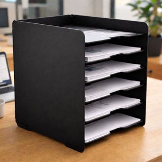 Suporte Organizador Documentos Folhas A4 Escritório Madeira em Oferta na Shopee