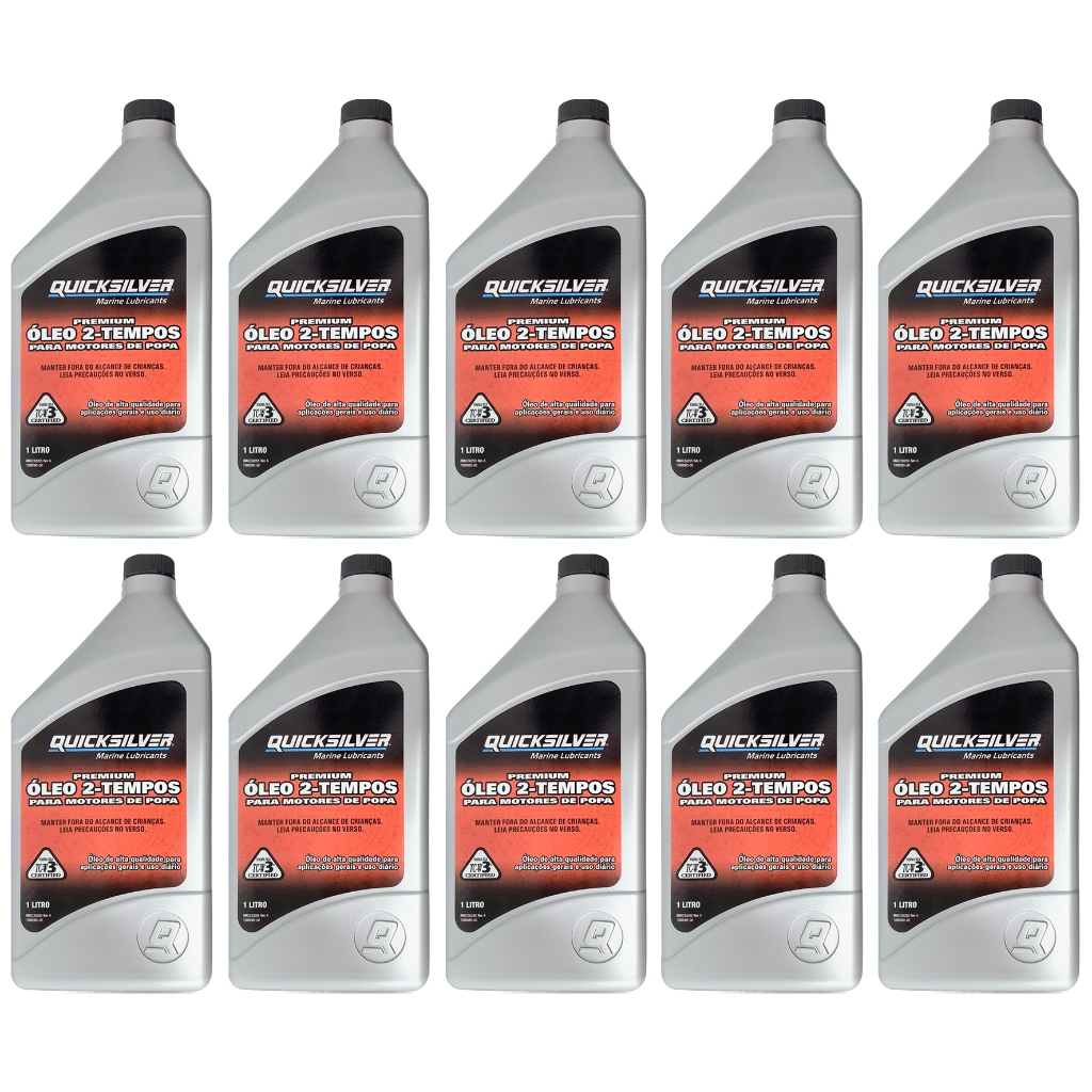 Óleo Quicksilver Tcw3 2 Tempos 1 Litro Kit C/10 em Oferta na Shopee
