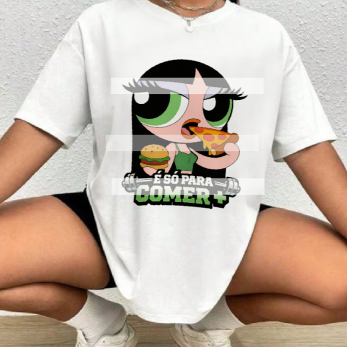 CAMISETA BLUSA MENINAS SUPER PODEROSAS, DOCINHO, LINDINHA E FLORZINHA, t shirt treino amigas fitness maromba