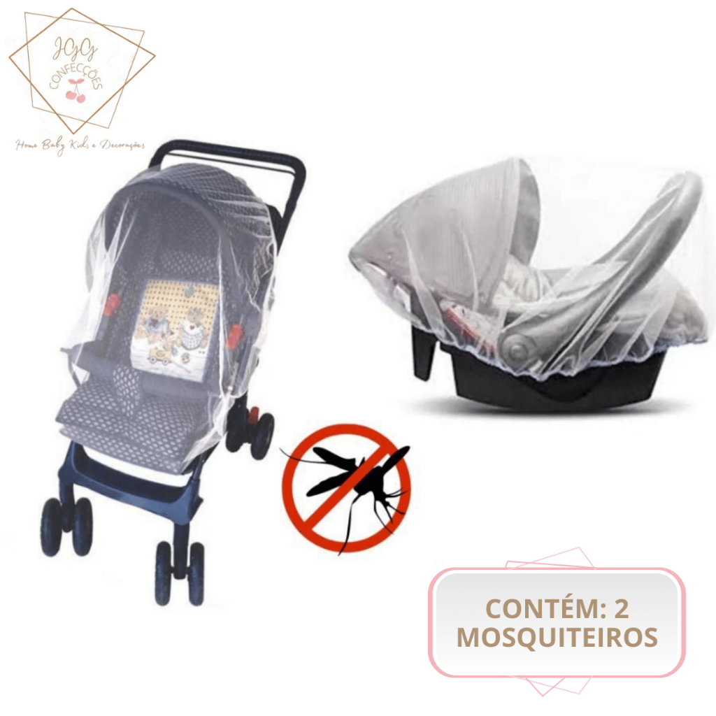 Kit com 02 Mosqueteiro Universal Para Carrinho De Bebê e Bebê Conforto Para Passeio & Sono Do Bebê.