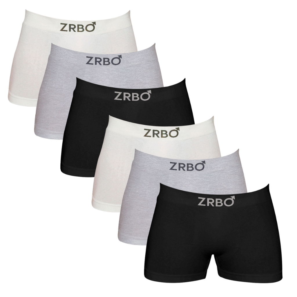Kit 6 Cueca Boxer Zrbo de Algodão Masculina Várias Cores em Oferta na Shopee