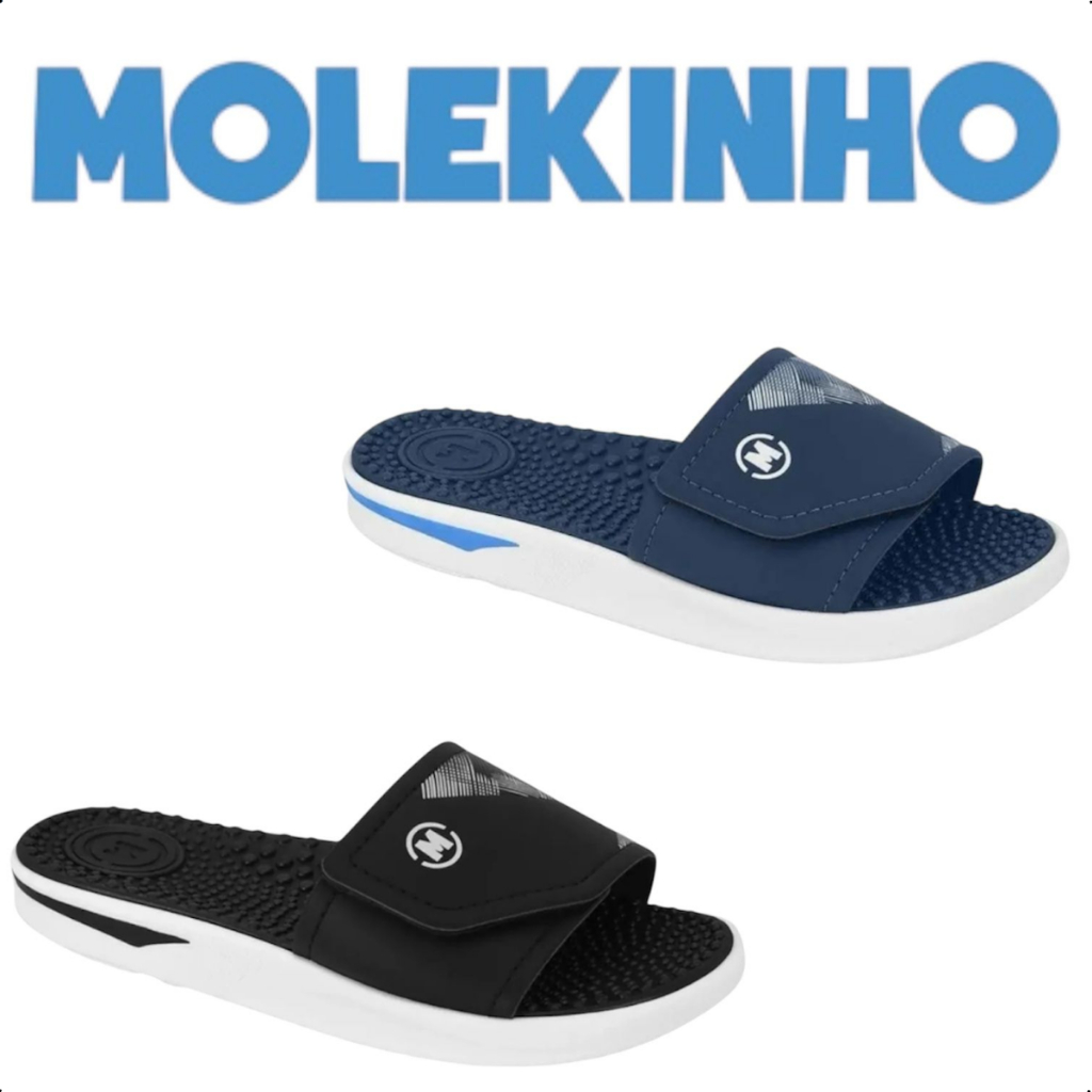 Chinelo Molekinho Menino Infantil Slide Regulável em Oferta na Shopee