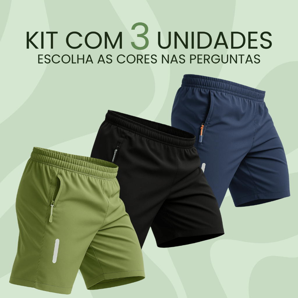 Kit 3 Bermuda Academia Masculino Treino Fresca Praia Verao Short Masculino Academia Dry Fit Corrida