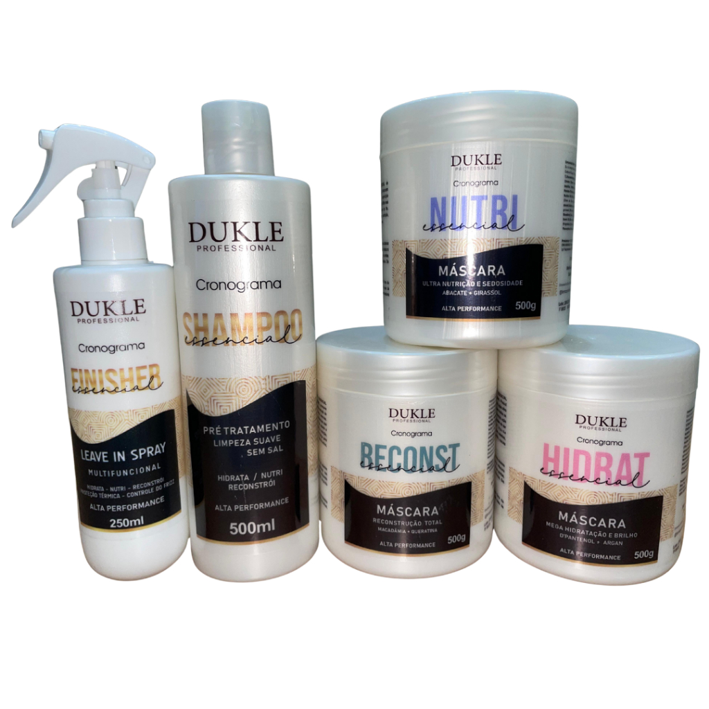 Kit Cronograma Capilar Completo Hidratação Nutrição e Reconstrução 5 Passos