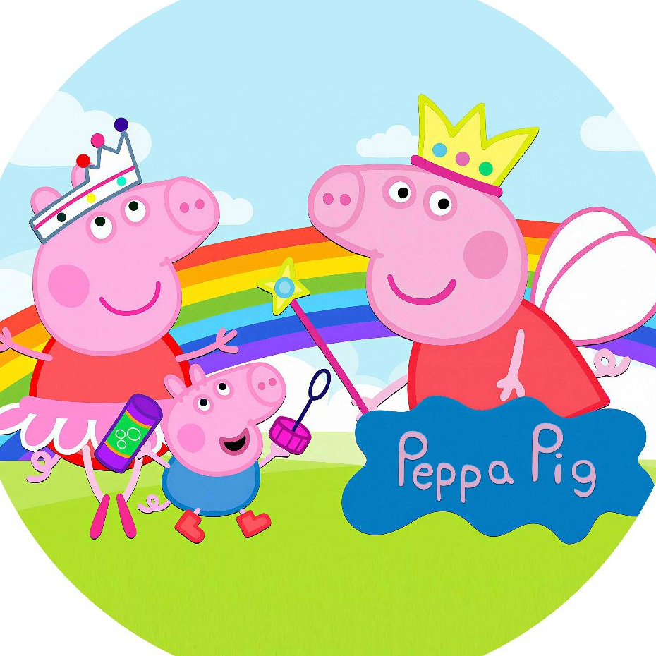 Painel Redondo Veste Facil Personalizado /Peppa Pig 01– Festa /Eventos/ Haste Flexível ou Elástico