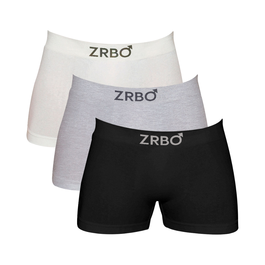 Kit 3 Cueca Boxer Zrbo de Algodão Masculina Original Várias Cores