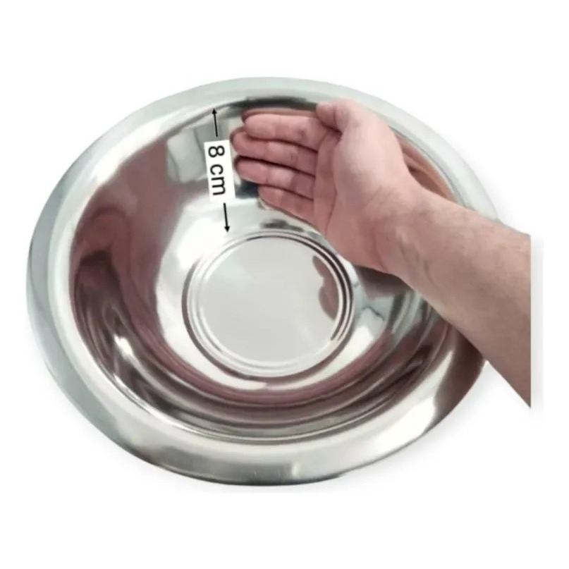 Bowl Bacia Inox 3l  30cm Resistente Uso Alimentício e Hospitalar