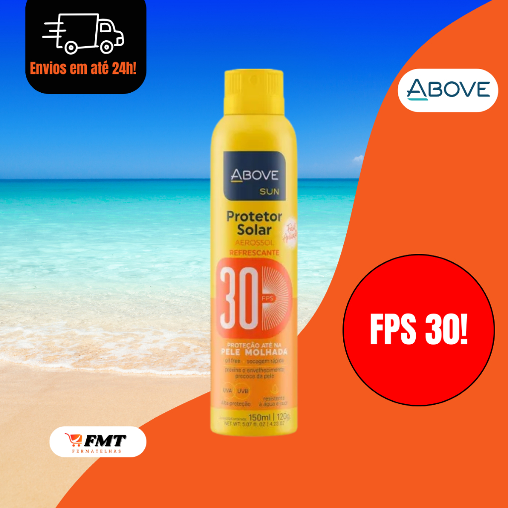 Kit Filtro Solar Protetor Fps Fator 30 Spray Aerossol Refrescante Verão Proteção Above 150ml