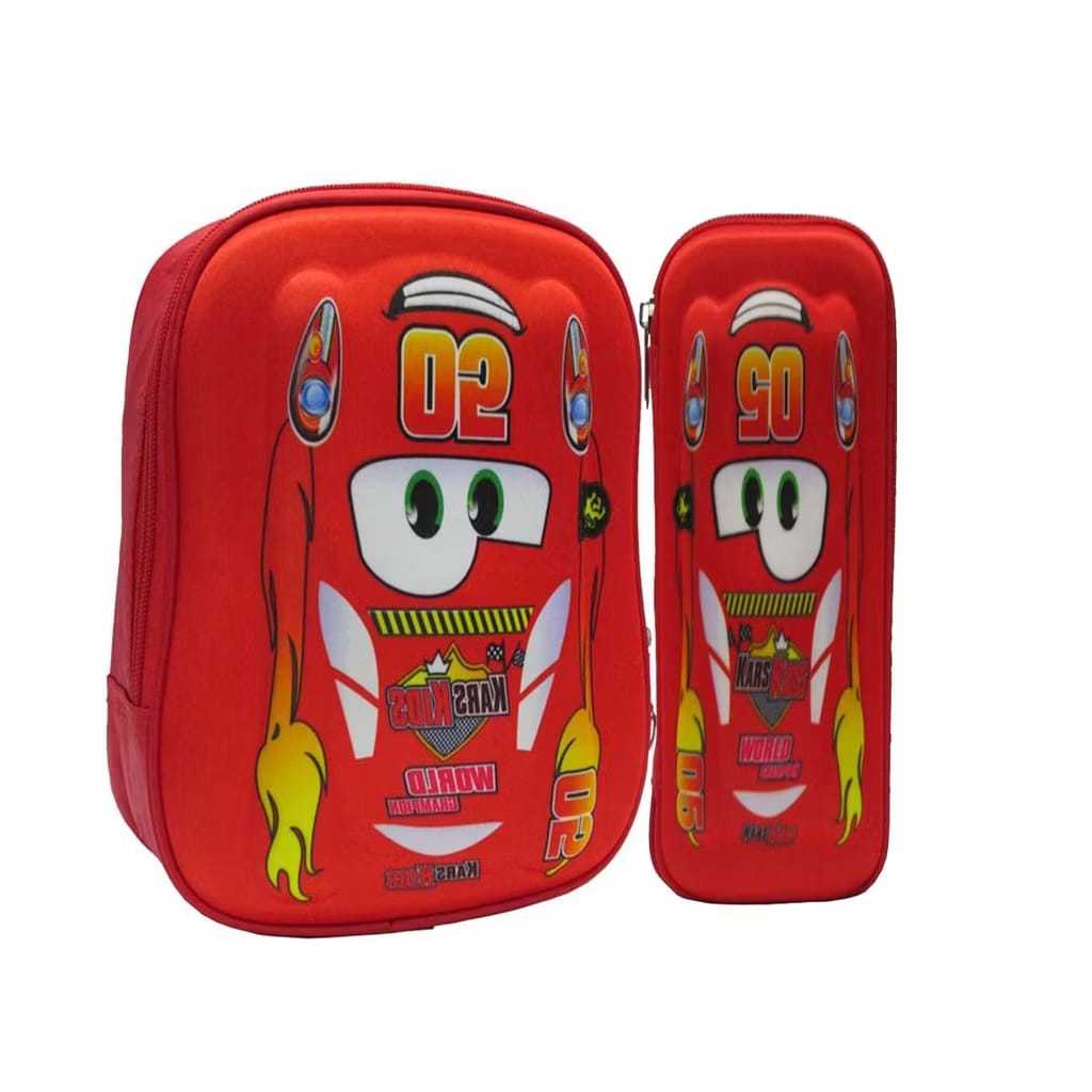 KIT ESCOLAR LANCHEIRA + ESTOJO 3D CARRO MCQUEEN PARA MENINOS em Oferta na Shopee