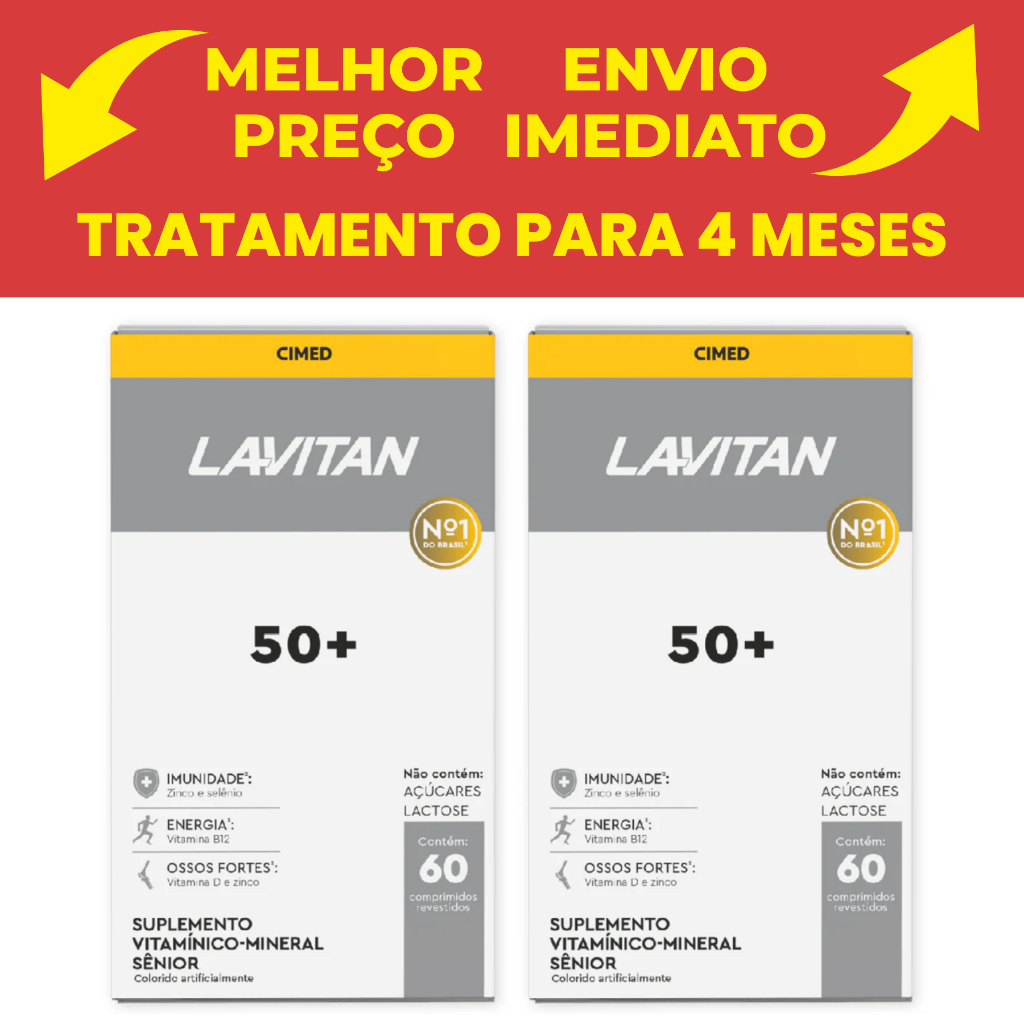 Kit C/ 2 Lavitan Original Vitalidade Cimed 50+ C/60 Compri em Oferta na Shopee