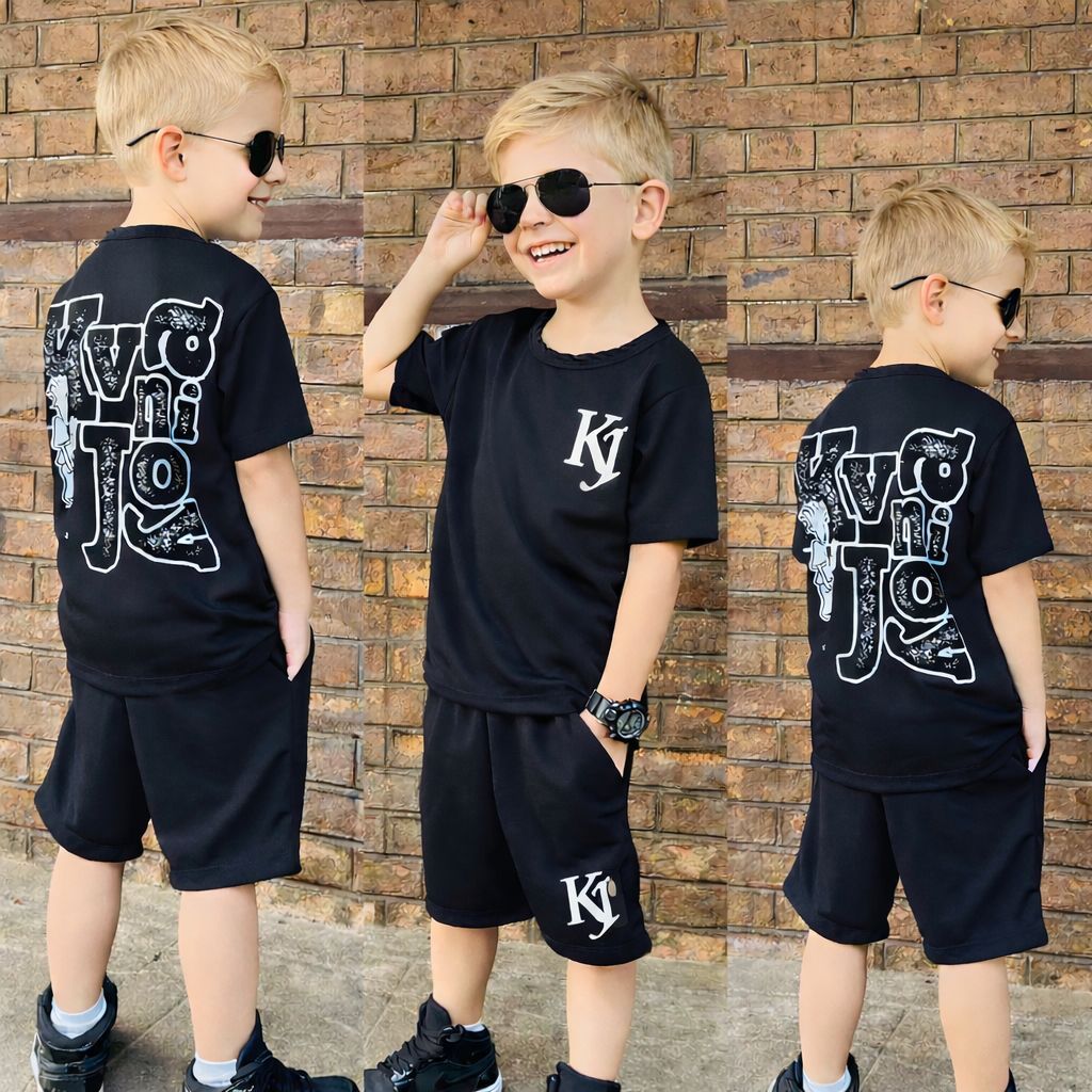 Conjunto Infantil Masculino Bermuda e Camiseta Juvenil Verão