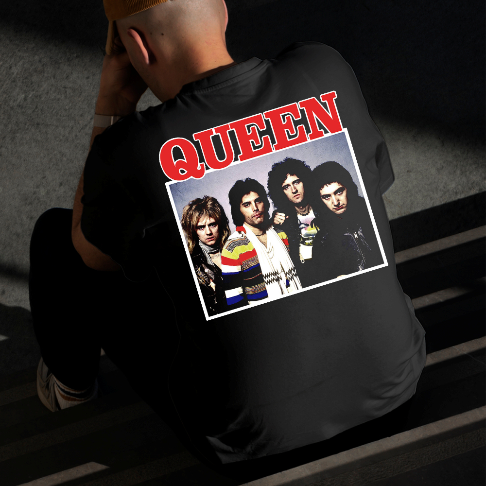 Camiseta Masculina Estampada Queen Integrantes 100% Algodão Estilo Conforto Diário Do Tamanho P ao GG