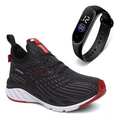 Tênis Masculino + Relógio de Brinde academia esportivo confortavel Super Leve RUN corrida caminhada