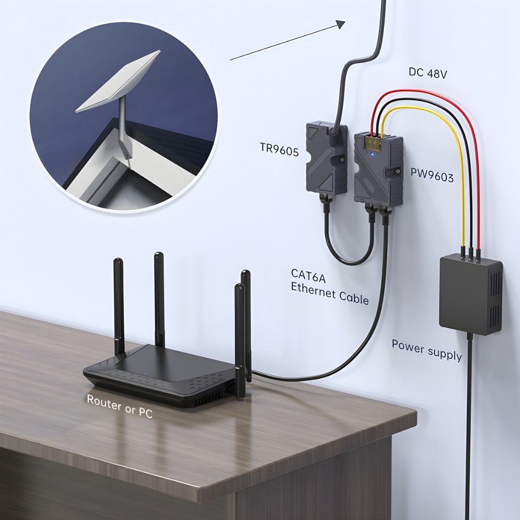 Kit Adaptador E Injector Poe Starlink Gen 2 Cabo Dishy Rj45 12v A 48w