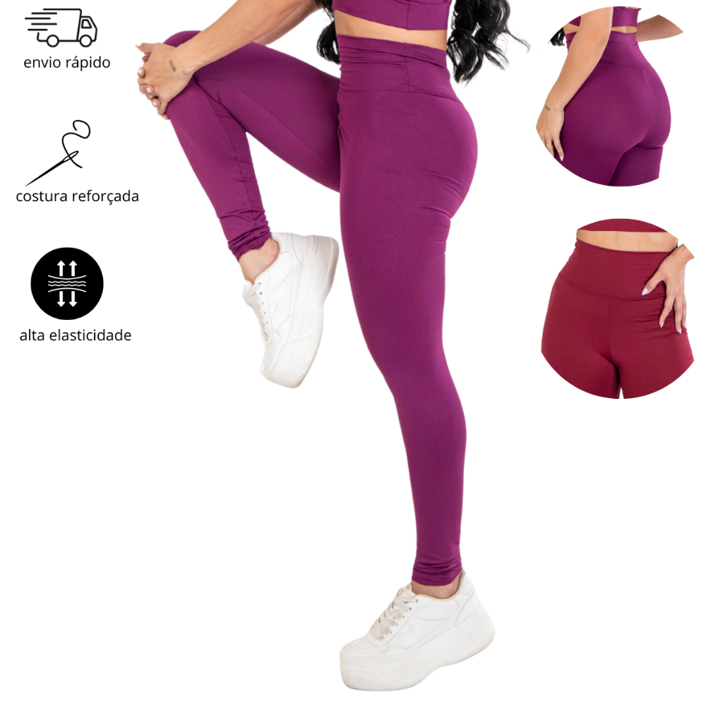 Calça Fitness Feminina Cós Alto Confortável Treino e Uso Diário em Oferta na Shopee