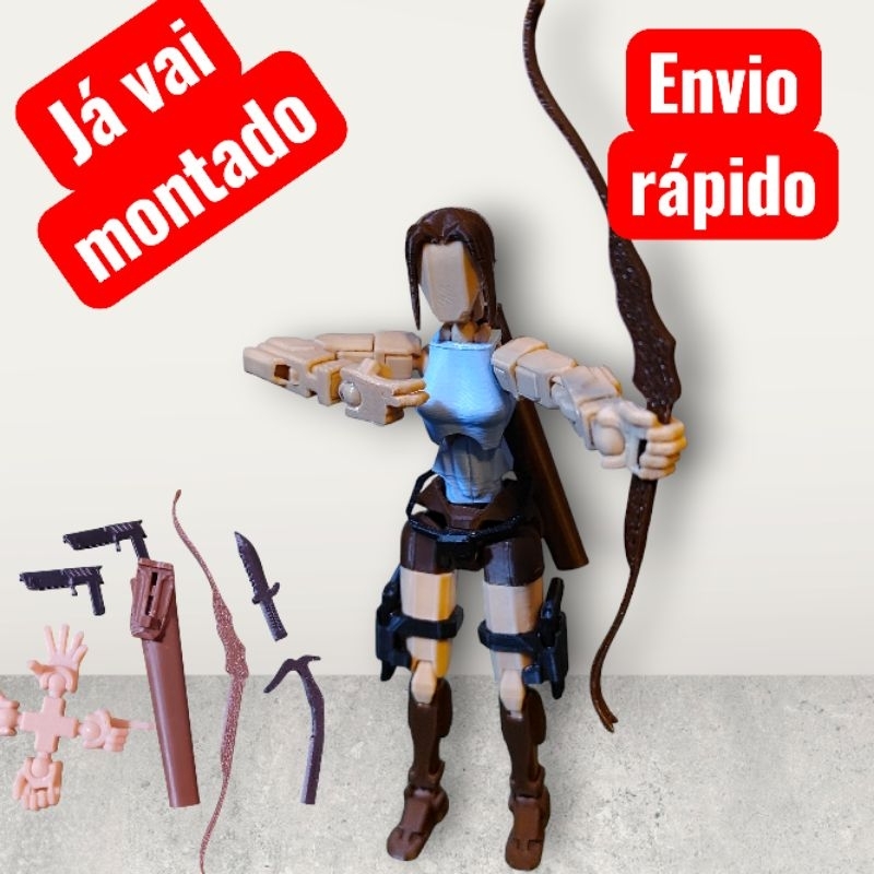Dummy 13 cm personagem tomb raider boneco de ação  coleção articulado com movimentos incríveis l em Oferta na Shopee