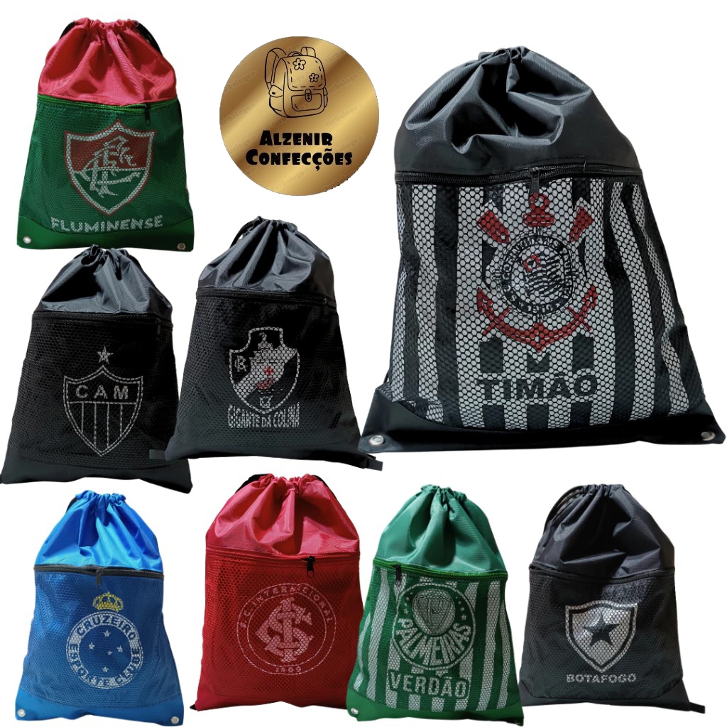 Mochila Bolsa Sacola para Unissex Times Mochila de Alça Cordinha