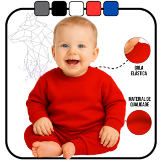 Conjunto Bebe Infantil Moletom Flanelado Unissex Liso em Oferta na Shopee