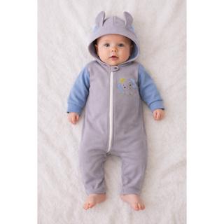 Macacão Bebê com Capuz e Orelhinhas Elefante Bordado Inverno Unissex Aconchegante Roupas de Bebê em Oferta na Shopee