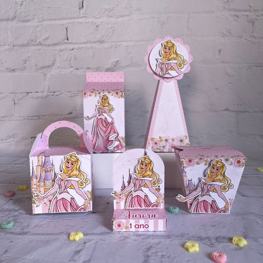 Personalizados Bela Adormecida PEGUE E MONTE Sem laços – Lembrancinha Princesa Aurora