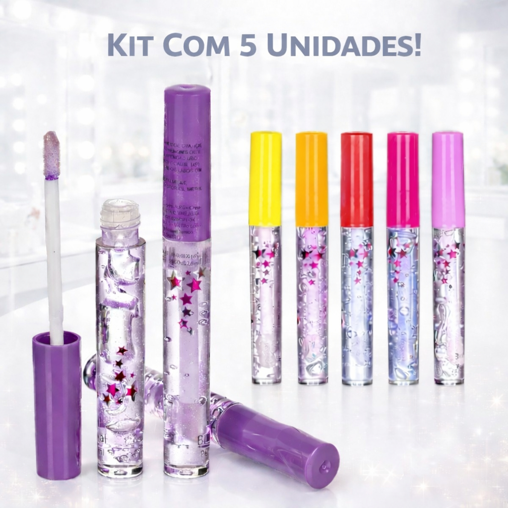 Kit C/5 Gloss Labial Tutti-Fruit Bfashion Bella Femme Gloss Labial Infantil ENVIO IMEDIATO