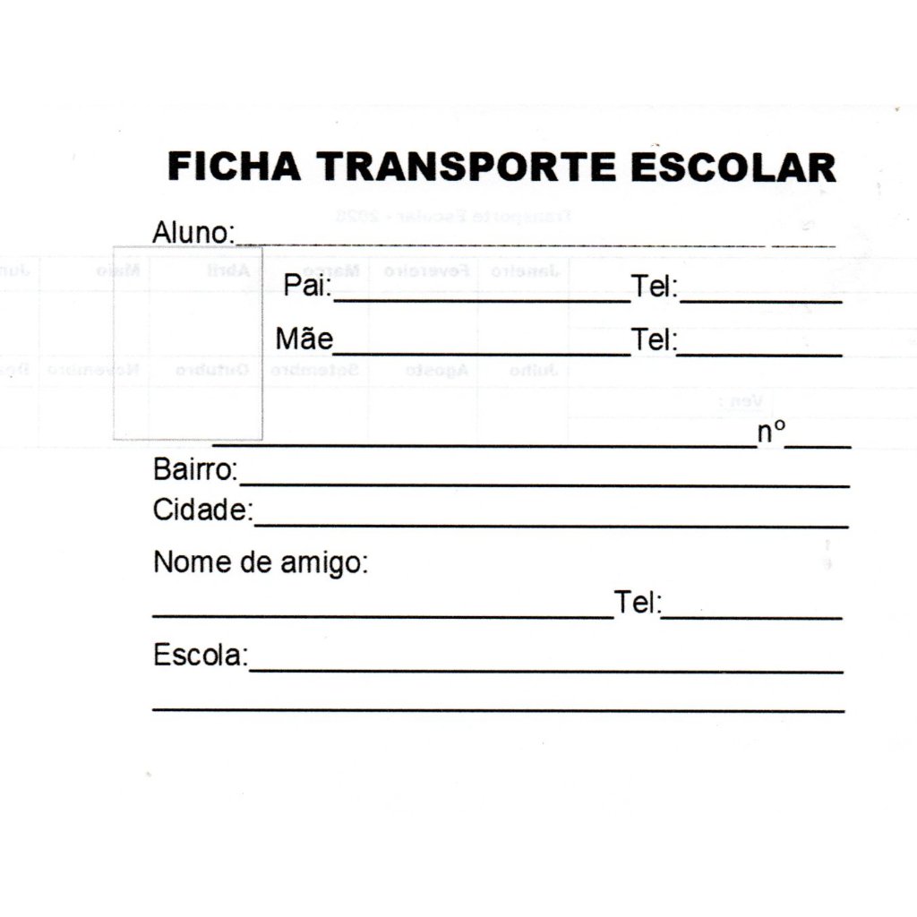 50 folhas - Ficha cadastro de aluno