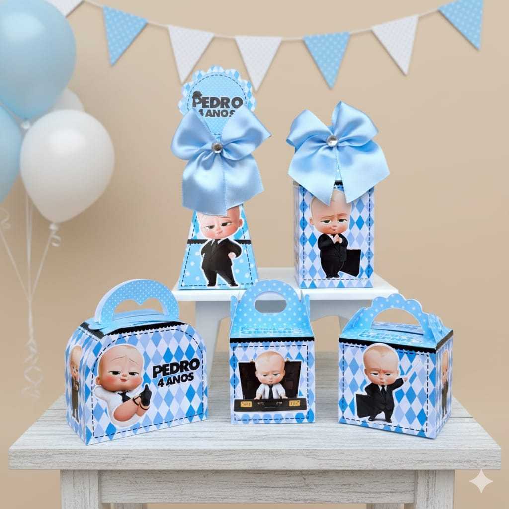 Caixinhas Personalizadas- O poderoso chefinho -Lembrancinhas-Pegue e Monte