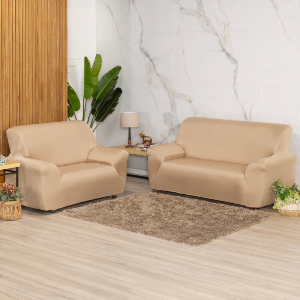 Kit Capas De Sofá 2 e 3 Lugares Em Malha Gel Resistente Coladinha