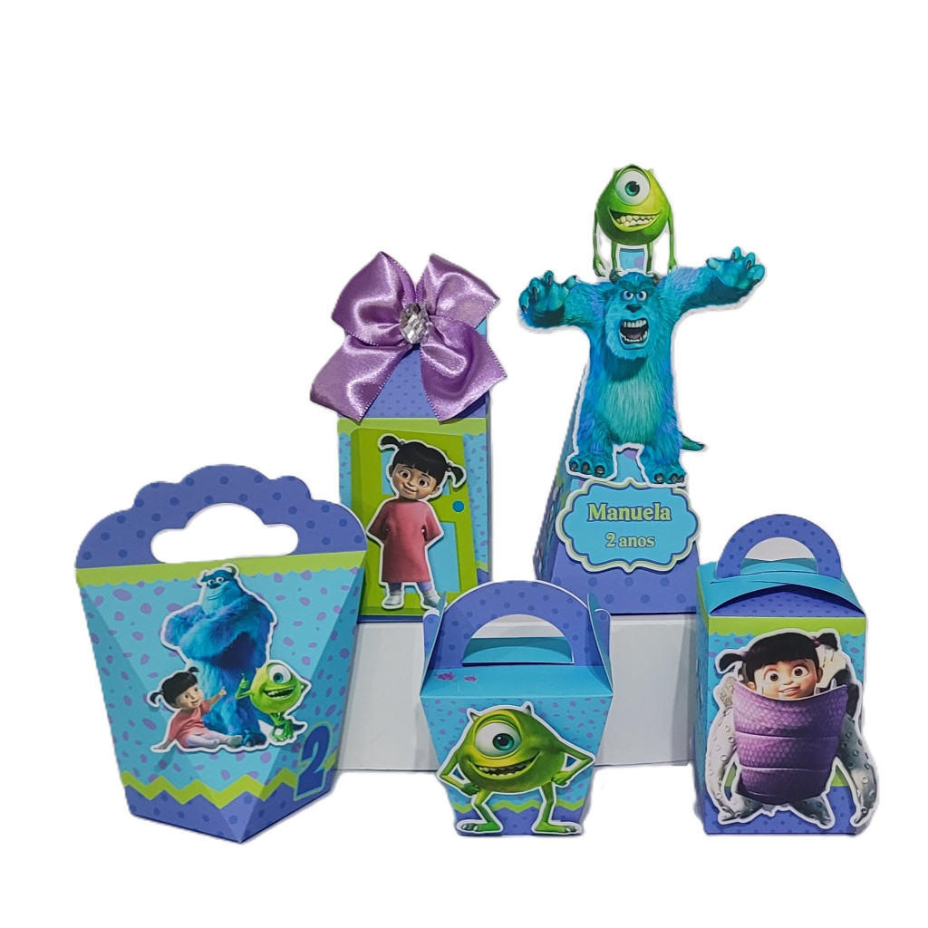 Kit MONSTROS.A Caixinhas 3D Lembrancinhas Personalizados Papelaria Festa