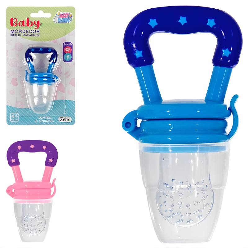 Chupeta para Alimentaçao Bebê com Bico de Silicone Porta Frutinha – Mordedor Infantil Livre de BPA