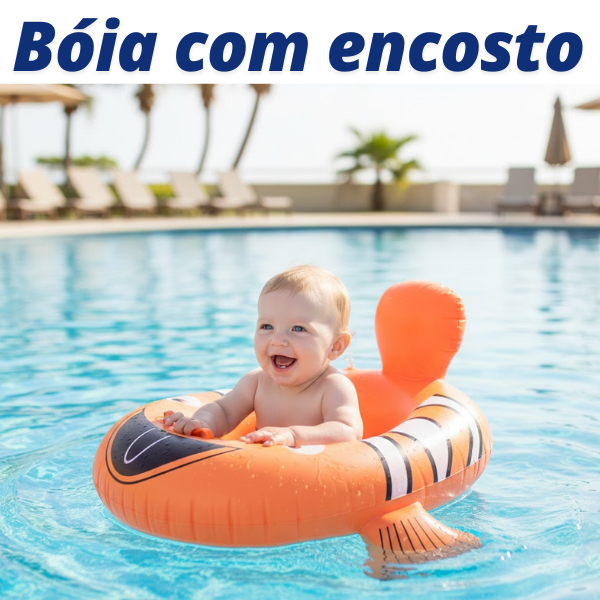 Boia Inflável Infantil Bote Com Fralda Encosto E Pegador 57cm