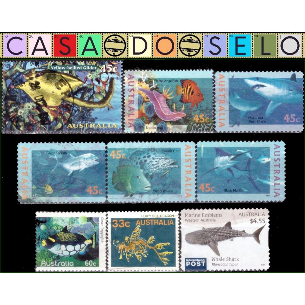 Austrália - Peixes - Acumulação com 9 selos - NNN/C - OC21626