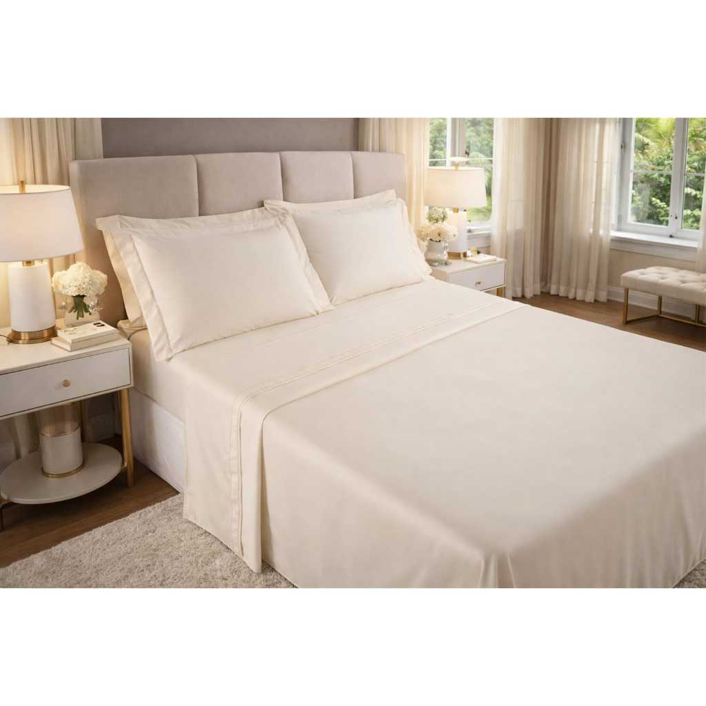 Jogo de Cama Queen 4 pecas 180 Fios com Detalhe no SOUTACHE.