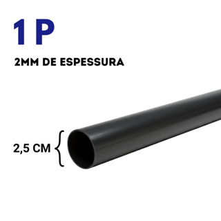 Tubo Preto de Aço 1 P (2,5cm) - Escolha o Comprimento 2mm de espessura - Metalon redondo em Oferta na Shopee