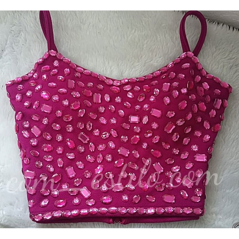 croppeds pedraria varias cores em Oferta na Shopee