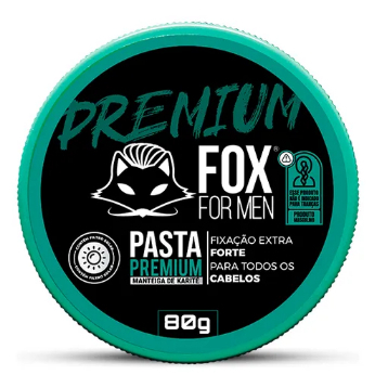 Pasta Cera Creme Modelador Premium - 80g | Fox For Men | Fixação Extra Forte e Brilho Natural