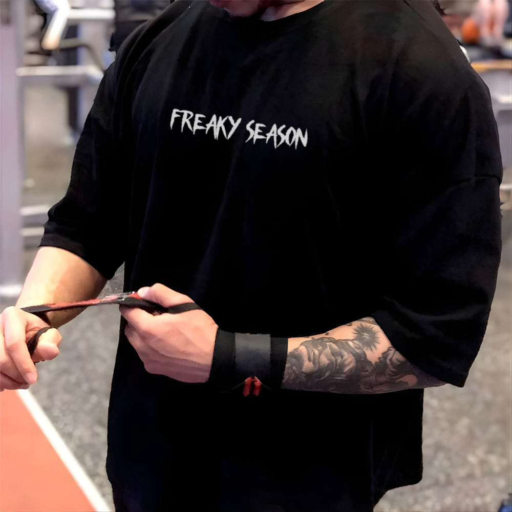 Camisa Oversized Treino Academia Wake Wake Camiseta Larga Streetwear Oversize Freaky Season