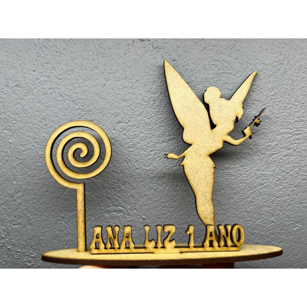 Fada Sininho com Porta foto e Nome Personalizado Centro Mesa Aniversário (NÃO ESQUECA ENVIAR NOME)
